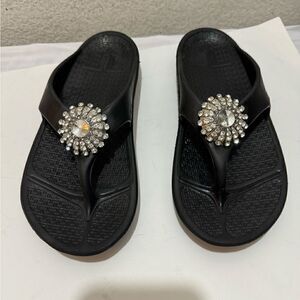 Terox foam flip flops adult size M with rhinestone